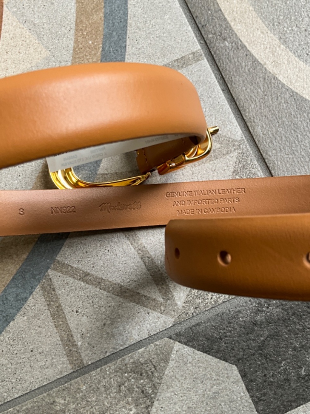 Madewell Triple Metal Keeper Belt in Desert Camel Size Small - Picture 4 of 6